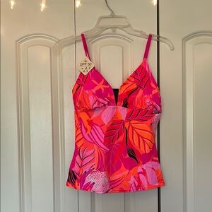 ZeroXposur Pink and Orange Fitted Bustier Camisole